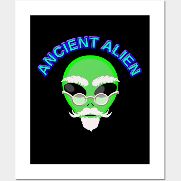 Ancient Alien Head Wall Art by Braznyc